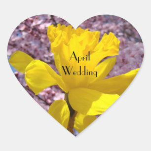 April Huwelijk verzegelt enveloppen Uitnodigingen Hart Sticker