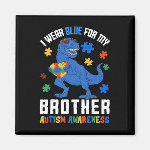 April ik Draag blauw voor Broeder dinosaur autism  Magneet