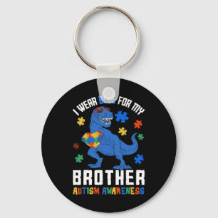 April ik Draag blauw voor Broeder dinosaur autism Sleutelhanger