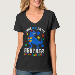 April ik Draag blauw voor Broeder dinosaur autism T-shirt