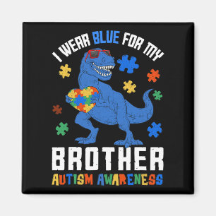 April ik draag blauw voor broer dinosaurus autisme magneet