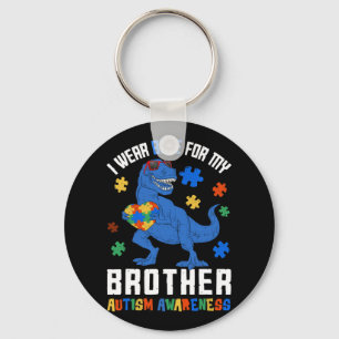 April ik draag blauw voor broer dinosaurus autisme sleutelhanger