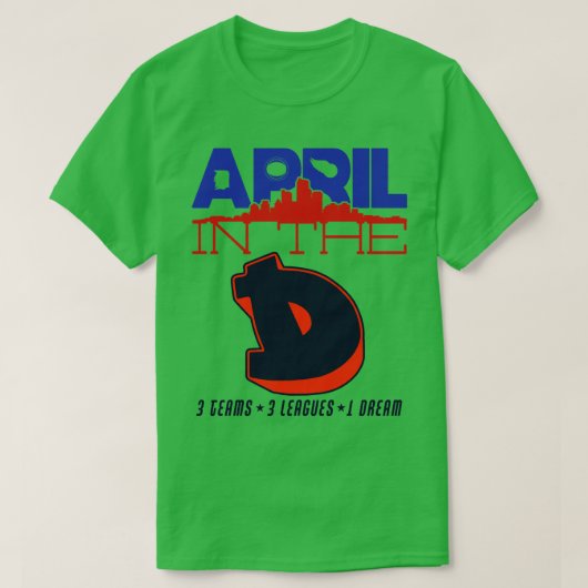 April in de D Sports T-shirt (Design voorkant)