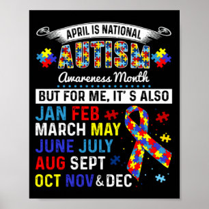 April Is Autism Awareness Maand En Elke Maand Fo Poster
