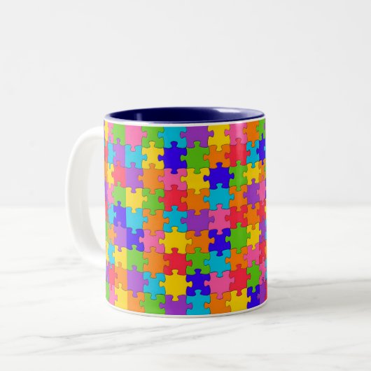 April is Autism Awareness Maand Tweekleurige Koffiemok (Voorkant links)