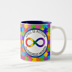 April is Autism Awareness Maand  Tweekleurige Koffiemok