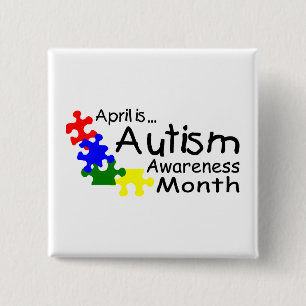 April is Autism Bewustmaands (stukken) Vierkante Button 5,1 Cm