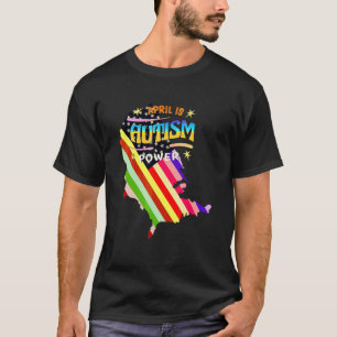 April Is Autism Power T-shirt Speciale Familie Mat