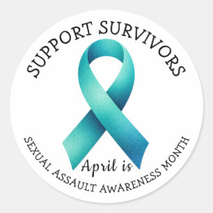 April is de dag van het bewustzijn van seksueel mi ronde sticker