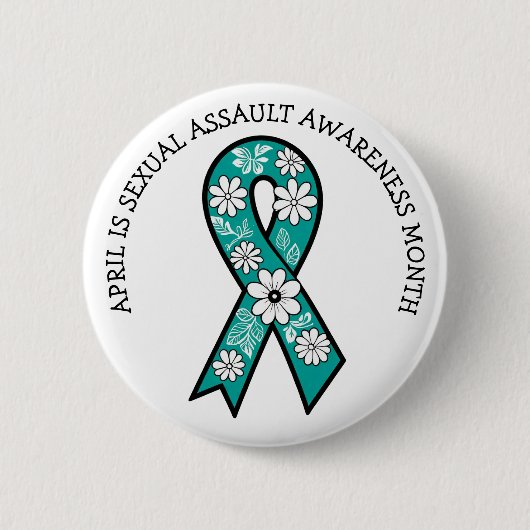 April is de maand van het bewustzijn van seksueel ronde button 5,7 cm (Voorkant)