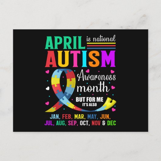 April is de nationale maand van Autism Bewustheid Briefkaart (Voorkant)