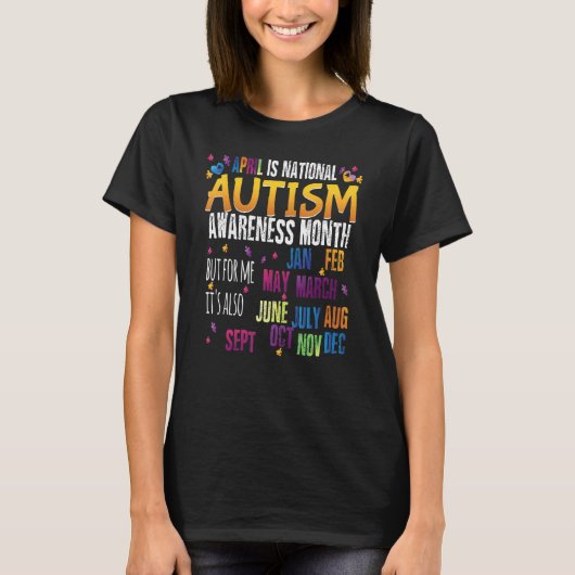 April is de nationale maand van autisme voorlichti t-shirt (Voorkant)