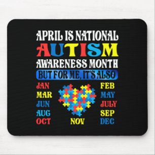 April is de Nationale Maand van Autismebewustzijn Muismat