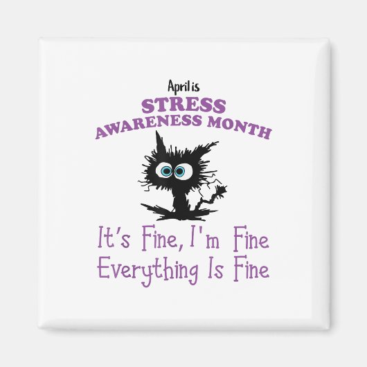 April is de nationale maand van het stressbewustzi magneet (Voorkant)