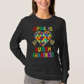 April is maand Autism Awareness Support Puzzle Pie T-shirt (Voorkant)