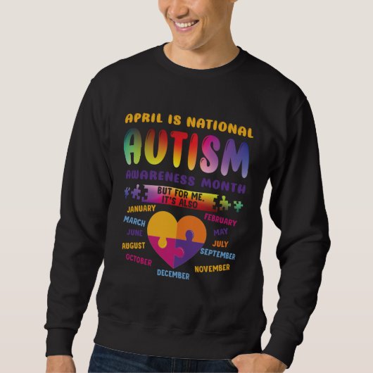 April Is National Autism Awareness Autism Mom Auti Trui (Voorkant)