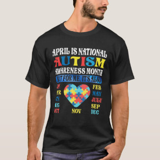 April is National Autism Awareness Month Kids Boy  T-shirt