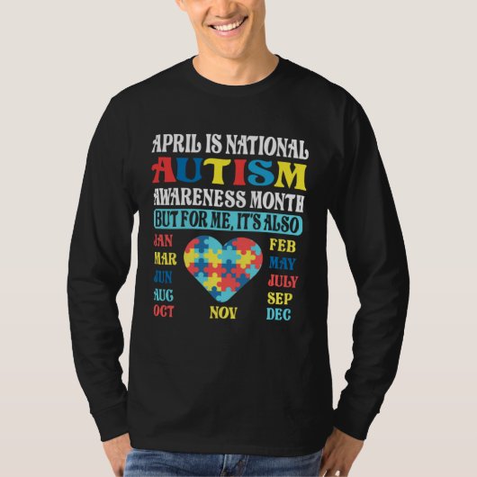 April is National Autism Awareness Month Kids Boy  T-shirt (Voorkant)