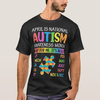 April is National Autism Awareness Month Kids Boy  T-shirt