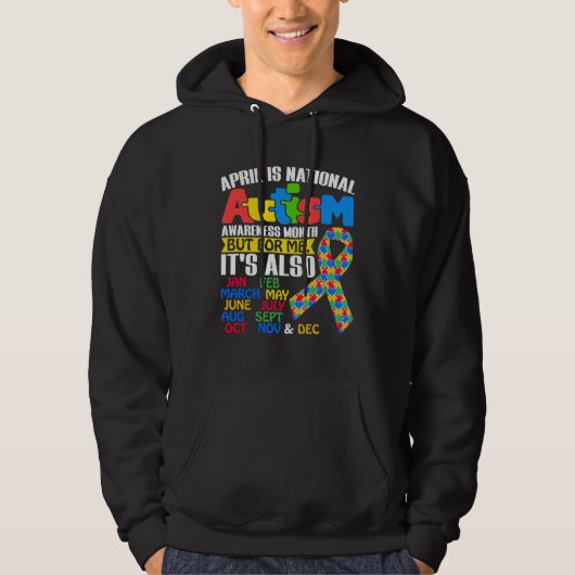 April Is National Autism Awareness Month Puzzle Pi Hoodie (Voorkant)
