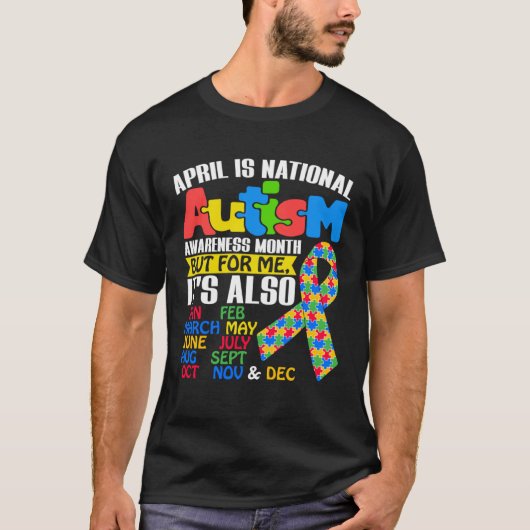 April Is National Autism Awareness Month Puzzle Pi T-shirt (Voorkant)
