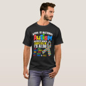 April Is National Autism Awareness Month Puzzle Pi T-shirt (Voorkant volledig)