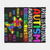 April is Nationale Autism Awareness Maand Kinder B Fleece Deken (Voorkant (Horizontaal))