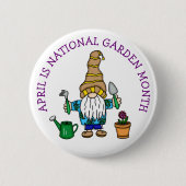 April is Nationale Garden Maand Ronde Button 5,7 Cm (Voorkant)