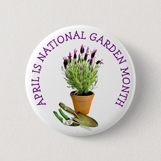 April is Nationale Garden Maand Ronde Button 5,7 Cm (Voorkant)