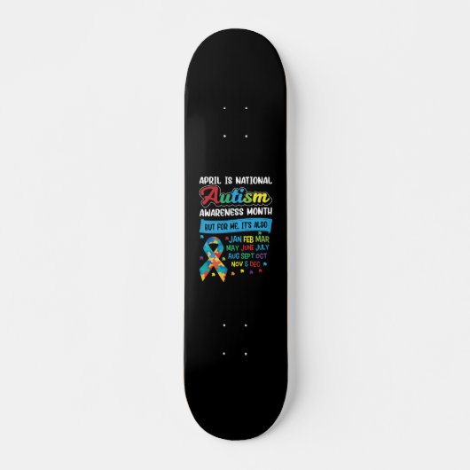 April is Nationale maand van Autism Bewustheid Persoonlijk Skateboard (Voorkant)