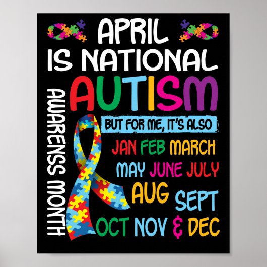 April is Nationale maand van Autism Bewustheid Poster (Voorkant)