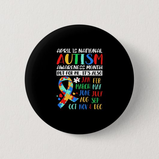 April is Nationale maand van Autism Bewustheid Ronde Button 5,7 Cm (Voorkant)