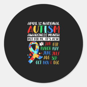 April is Nationale maand van Autism Bewustheid Ronde Sticker