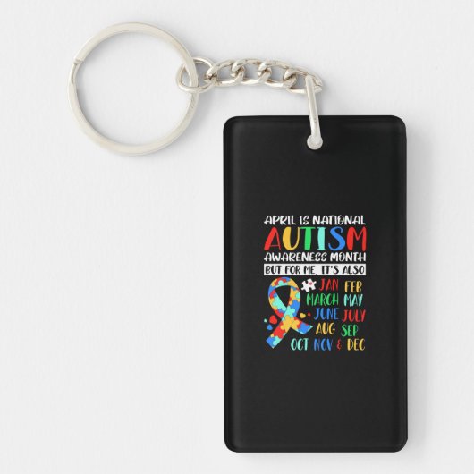 April is Nationale maand van Autism Bewustheid Sleutelhanger (Voorkant)