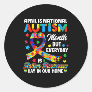 April Is Nationale Maand van Autisme Bewustzijn On Ronde Sticker