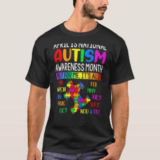 April Is Nationale Maand van Autismebewustzijn Jon T-shirt