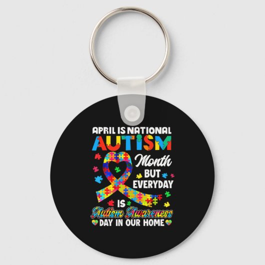 April is nationale maand van het autisme bewustzij sleutelhanger (Voorkant)