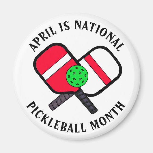 April is Nationale Pickleball-maand Magneet (Voorkant)