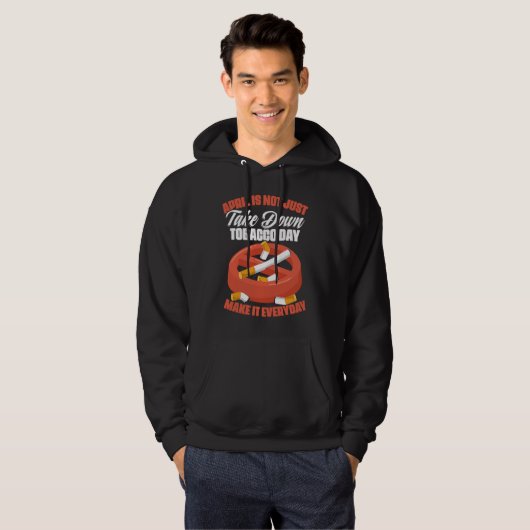 April Is No Tobacco Day Anti Cigarettes Anti Smoki Hoodie (Voorkant volledig)