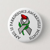 April is Parkinson's Bewustmaands Ronde Button 5,7 Cm (Voorkant)