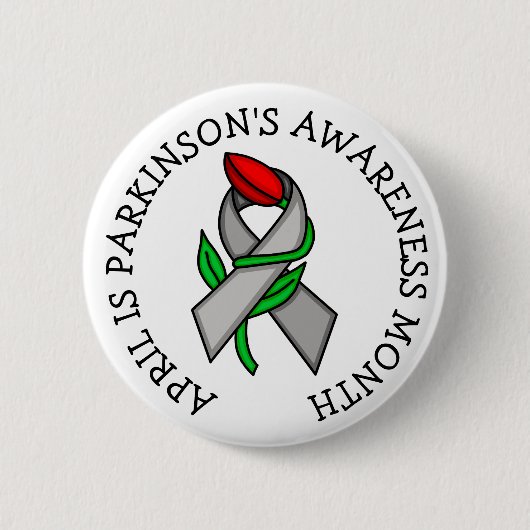 April is Parkinson's Bewustmaands Ronde Button 5,7 Cm (Voorkant)
