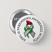 April is Parkinson's Bewustmaands Ronde Button 5,7 Cm (Voorkant /achterkant)