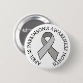 April is Parkinson's Bewustmaands  Ronde Button 5,7 Cm (Voorkant /achterkant)