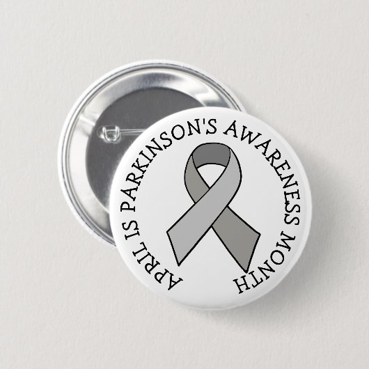 April is Parkinson's Bewustmaands  Ronde Button 5,7 Cm (Voorkant /achterkant)