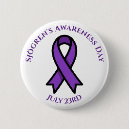 April is Sjögren's Awareness Day | Purple Ribbon Ronde Button 5,7 Cm