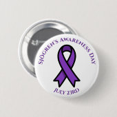 April is Sjögren's Awareness Day | Purple Ribbon Ronde Button 5,7 Cm (Voorkant /achterkant)