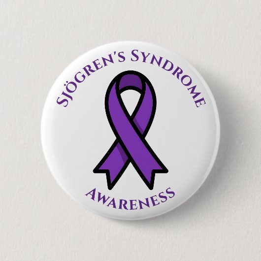 April is Sjögren's Awareness | Purple Ribbon Ronde Button 5,7 Cm (Voorkant)