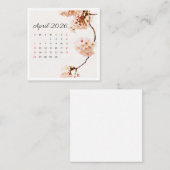 April Kalender 2026 Vierkante Visitekaartje (Voorkant / Achterkant)