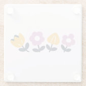 April knuffels en natte neuzen – Bloemen deel Glazen Onderzetter (Achterkant)