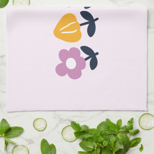 April knuffels en natte neuzen – Bloemen deel Theedoek (Gevouwen)